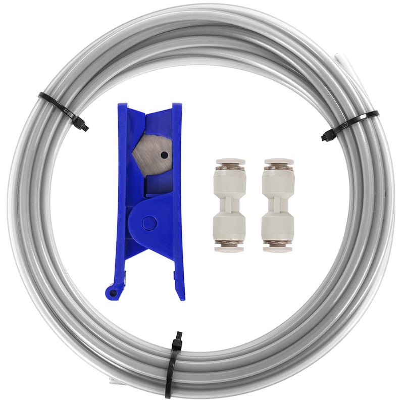 Sovol PTFE Tube 2.5mm ID 4mm OD, Length 5M/16.4ft, with 2 Couplers & Tubing Cutter for Bambu lab X1/ X1C/ P1P/ P1S/ A1/ A1 Mini, Prusa MMU3, Creality K1 Max/Ender 3 V3 & Direct Drive 3D Printer, Gray - Image 1